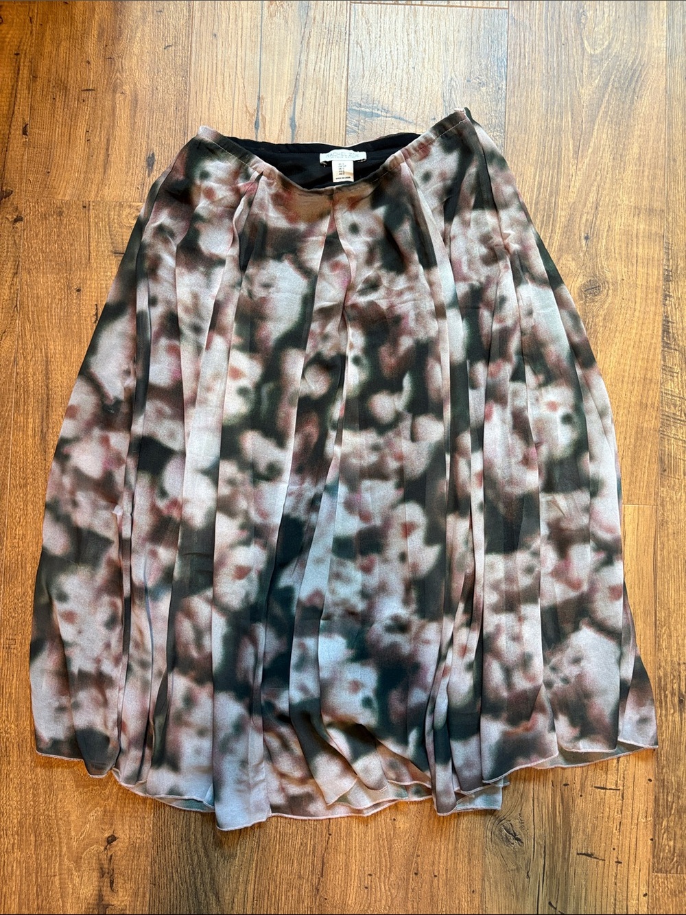 Rachel Zoe Floral-Print Pleated Midi Skirt in Blush, Black & Olive